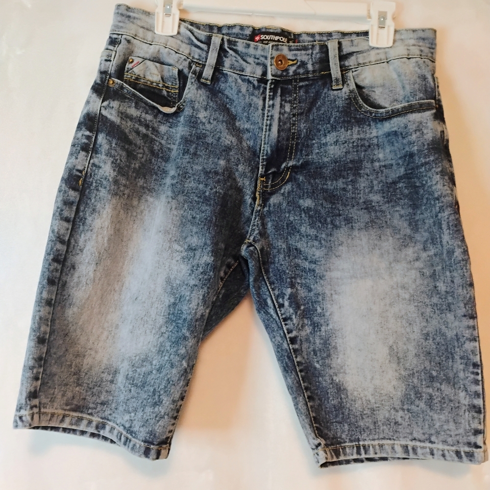 Southpole Y2K 90s Streetwear Denim Acid Wash Jean Shorts Mens 30 Slim‎ Jorts E